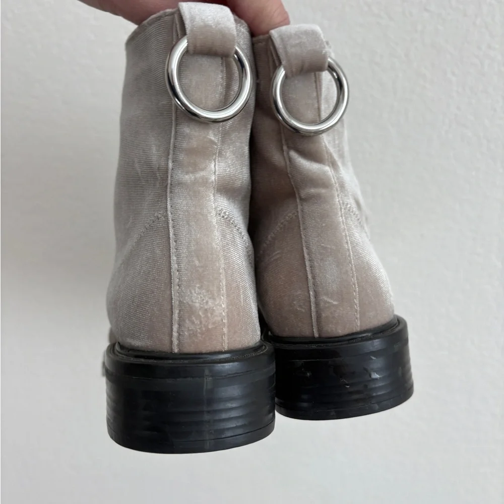 Dolce Vita Silver Velvet Bardot Booties - Picture 7 of 7